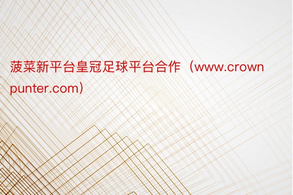 菠菜新平台皇冠足球平台合作（www.crownpunter.com）