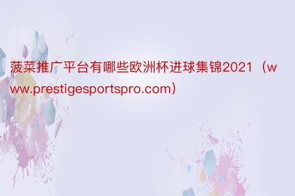 菠菜推广平台有哪些欧洲杯进球集锦2021（www.prestigesportspro.com）